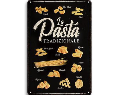 Metalen wandbord | La pasta tradizionale |