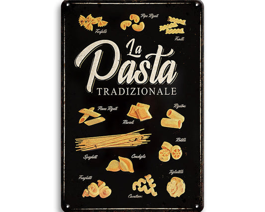Metalen wandbord | La pasta tradizionale |