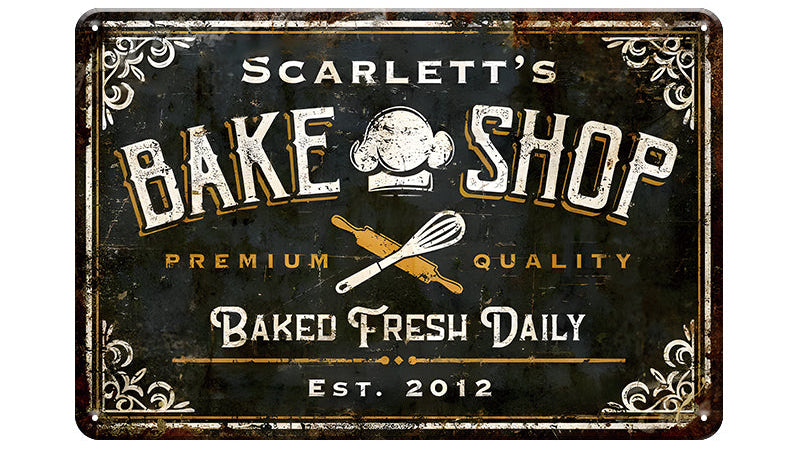 Metalen wandbord | Bake shop |