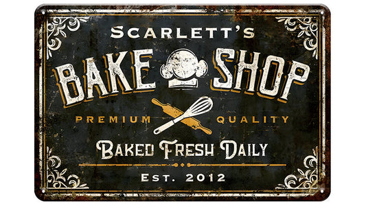 Metalen wandbord | Bake shop |