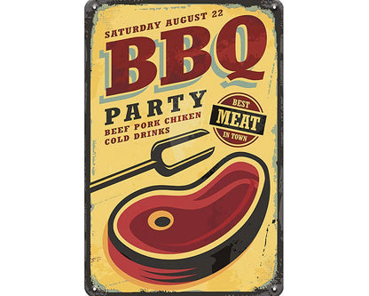 Metalen wandbord | BBQ party |
