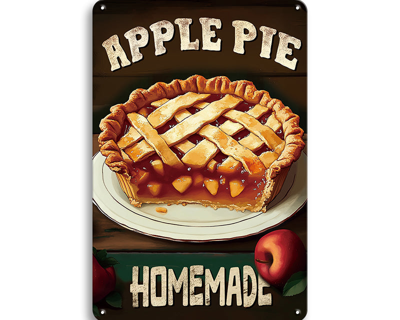 Metalen wandbord | Apple pie | Homemade |