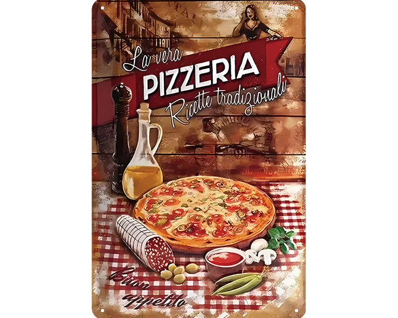 Metalen wandbord | Pizzeria |