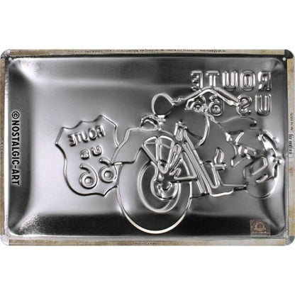 Metalen wandbord | Route 66 bike map | 20x30cm |