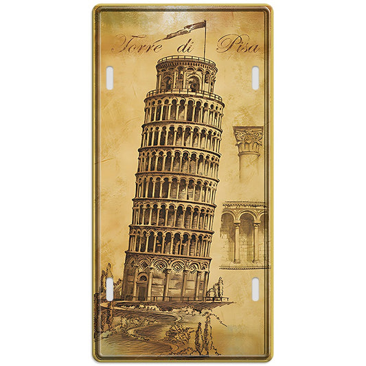 Metalen wandbord | Torre Di Pisa | Kentekenplaat | 30x15cm |