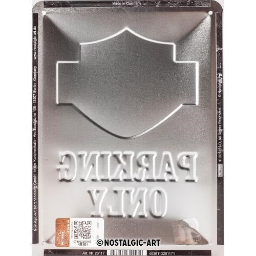 Metalen wandbord | Harley-Davidson parking only | 20x15cm |