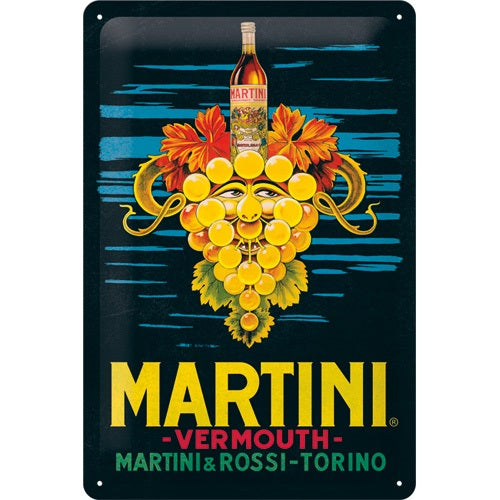 Metalen wandbord | Martini Vermouth Grapes | 30x20cm |