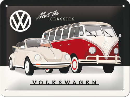 Metalen wandbord | Volkswagen | Meet The Classics | 15x20cm |
