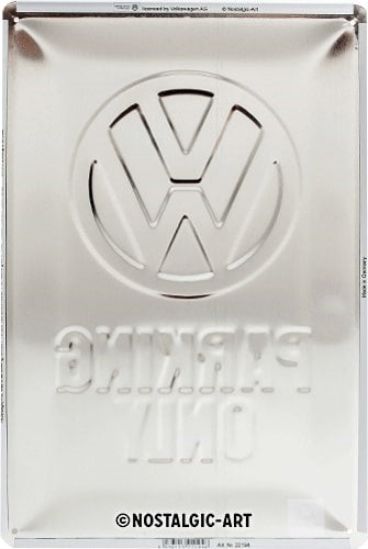 Metalen wandbord | Volkswagen parking only | 30x20cm |