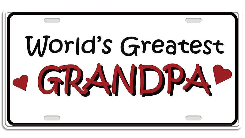 Metalen wandbord | World's greatest grandpa | Kentekenplaat | 15x30cm |