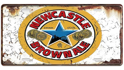 Metalen wandbord | Newcastle Brownale | Kentekenplaat | 15x30cm |