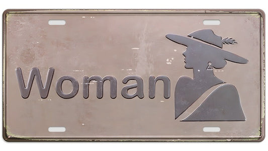 Metalen wandbord | Woman | Kentekenplaat | 15x30cm |