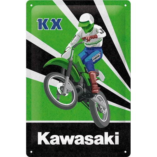 Metalen wandbord | Kawasaki KX | 30x20cm |