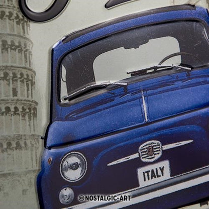 Metalen wandbord | Fiat 500 | The Italian Classic | 20x15cm |