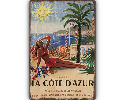 Metalen wandbord | La Côte D'Azur |