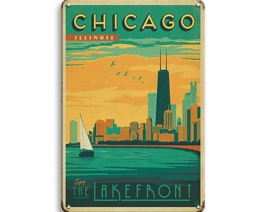 Metalen wandbord | Chicago | Enjoy The Lakefront |