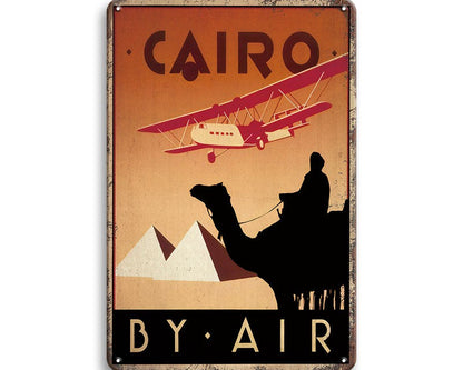 Metalen wandbord | Cairo by air |