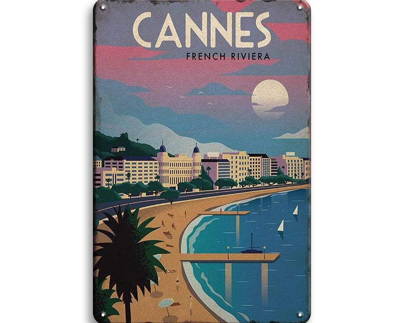 Metalen wandbord | Cannes | French Riviera |