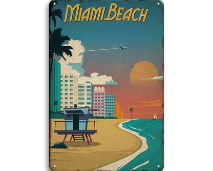Metalen wandbord | Miami Beach |