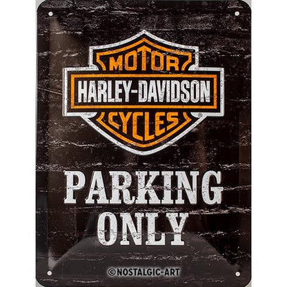Metalen wandbord | Harley-Davidson parking only | 20x15cm |