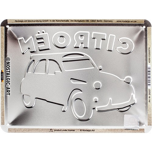 Metalen wandbord | Citroën | 2CV | 15x20cm |