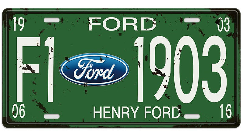 Metalen wandbord | Ford | Kentekenplaat | 15x30cm |