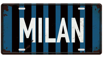 Metalen wandbord | Milan | Kentekenplaat | 15x30cm |