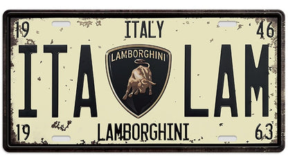 Metalen wandbord | Lamborghini | Kentekenplaat | 15x30cm |