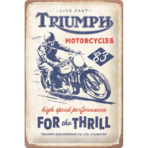Metalen wandbord | Triumph for the thrill | 30x20cm |