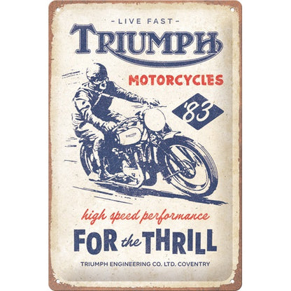 Metalen wandbord | Triumph for the thrill | 30x20cm |