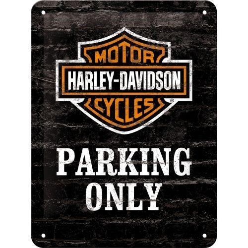 Metalen wandbord | Harley-Davidson parking only | 20x15cm |