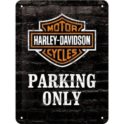 Metalen wandbord | Harley-Davidson parking only | 20x15cm |