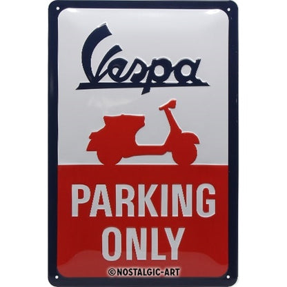 Metalen wandbord | Vespa parking only | 30x20cm |