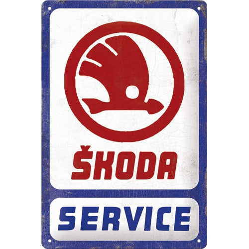 Metalen wandbord | Skoda service | 30x20cm |