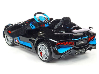 Bugatti divo zwart elektrische kinderauto achterkant 2