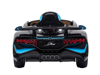 Bugatti divo zwart elektrische kinderauto achterkant 3