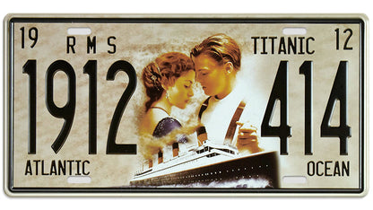 Metalen wandbord | Titanic Atlantic Ocean | Kentekenplaat | 15x30cm |