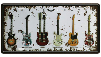 Metalen wandbord | Bass gitaar | Kentekenplaat | 15x30cm |