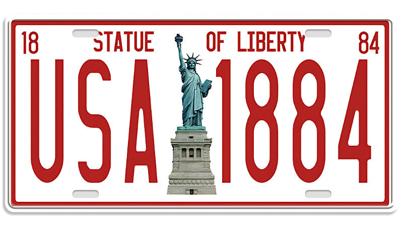 Metalen wandbord | USA 1884 | Kentekenplaat | 15x30cm |