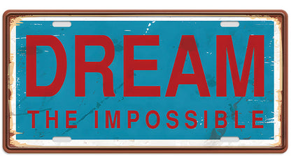 Metalen wandbord | Dream | Kentekenplaat | 15x30cm |