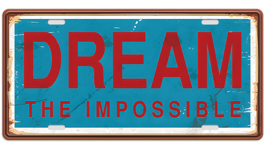 Metalen wandbord | Dream | Kentekenplaat | 15x30cm |