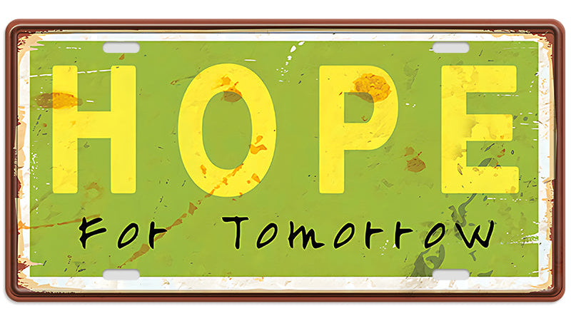 Metalen wandbord | Hope | Kentekenplaat | 15x30cm |