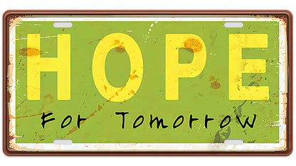 Metalen wandbord | Hope | Kentekenplaat | 15x30cm |