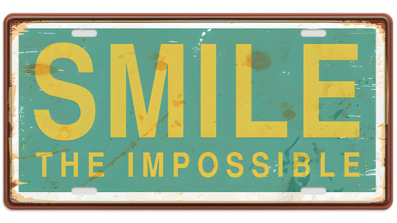 Metalen wandbord | Smile | Kentekenplaat | 15x30cm |