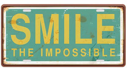 Metalen wandbord | Smile | Kentekenplaat | 15x30cm |