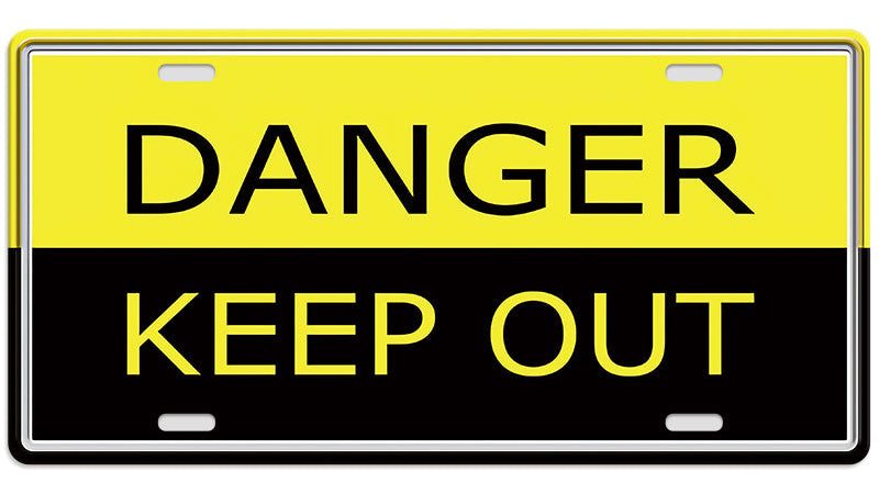 Metalen wandbord | Danger keep out | Kentekenplaat | 15x30cm |