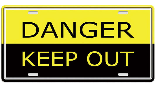 Metalen wandbord | Danger keep out | Kentekenplaat | 15x30cm |