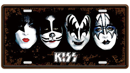 Metalen wandbord | Kiss | Kentekenplaat | 15x30cm |