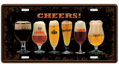 Metalen wandbord | Cheers! | Kentekenplaat | 15x30cm |
