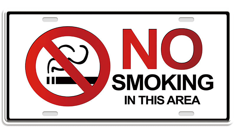 Metalen wandbord | No smoking in this area | Kentekenplaat | 15x30cm |